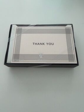 New Vera Wang Engraved 10 Thank You Note Cards with Envelopes